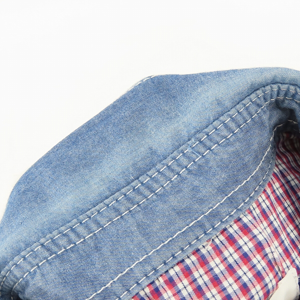 実際に弊社で買取させて頂いたJUNYA WATANABE COMME des GARCONS MAN/ギャルソンマン AD2020 綿インディゴシャンブレー×綿ヒッコリー シャツ WG-B904/Sの画像 4枚目