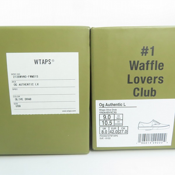 実際に弊社で買取させて頂いたWTAPS×VANS/ダブルタップス×バンズ OG AUTHENTIC LX/ 212BWVND-FWMO1S/27の画像 8枚目