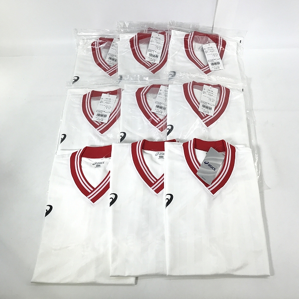 実際に弊社で買取させて頂いた【おまとめ/未使用】ASICS/アシックス ゲームシャツHS ホワイト×レッド XS1138 サイズL