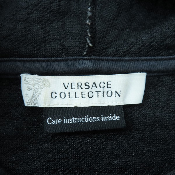 実際に弊社で買取させて頂いたVERSACE COLLECTION/ヴェルサーチ コレクション ジップアップパーカー ブラック/XLの画像 2枚目