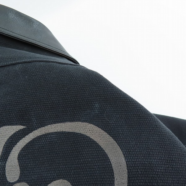 実際に弊社で買取させて頂いたCALEE/キャリー 22AW 065 Logo embroidery sports type jacket/キャンバス レザー切り替え スポーツタイプ ジャケット/XLの画像 7枚目