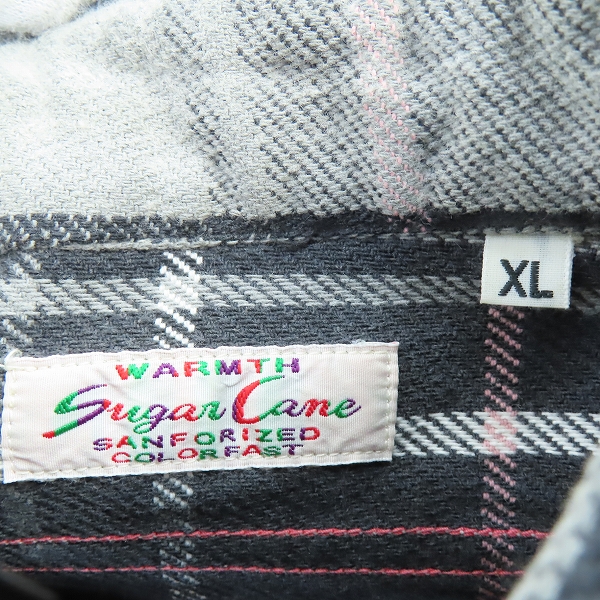 実際に弊社で買取させて頂いたSUGAR CANE/シュガーケーン チェック柄 ネルシャツ SC27117 グレー系 XLの画像 2枚目