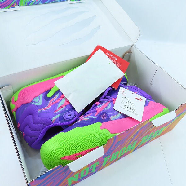 実際に弊社で買取させて頂いた【未使用】PUMA/プーマ シューズ ラメロボール MB.03 Toxic 378916-01/26.5の画像 7枚目