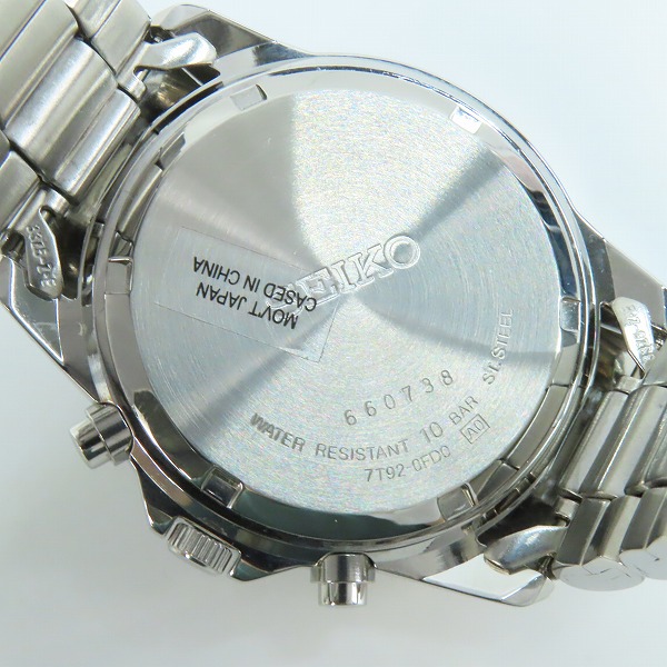 実際に弊社で買取させて頂いたSEIKO/セイコー CHRONOGRAPH/クロノグラフ クオーツ 腕時計 7T92-0FD0【動作未確認】の画像 4枚目