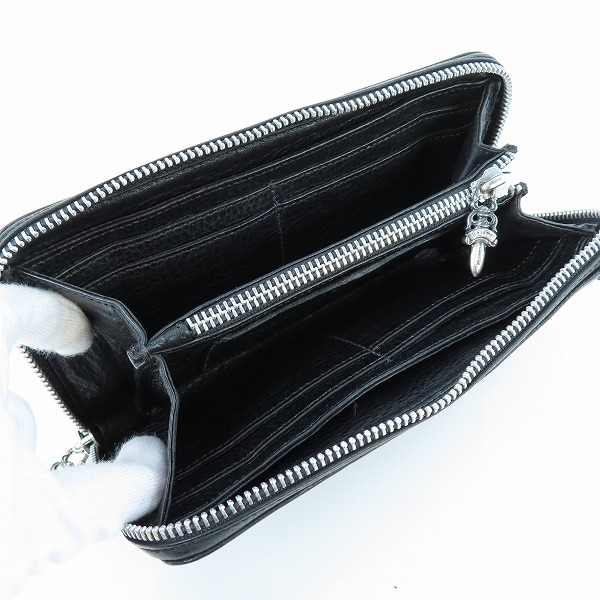 実際に弊社で買取させて頂いたCHROME HEARTS/クロムハーツ ゼロピラミッドスタッズ REC-F ジップロングウォレットの画像 6枚目