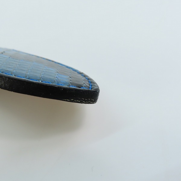 実際に弊社で買取させて頂いたWACKO MARIA/ワコマリア GUILTY PARTIES PYTHON LEATHER BELT/パイソンレザーベルト ブルー 36の画像 6枚目