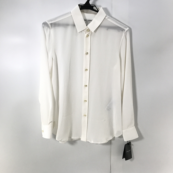 実際に弊社で買取させて頂いた(1)【未使用】SAINT LAURENT/サンローラン シルク100％ 長袖シャツ 510433 Y100W/F38