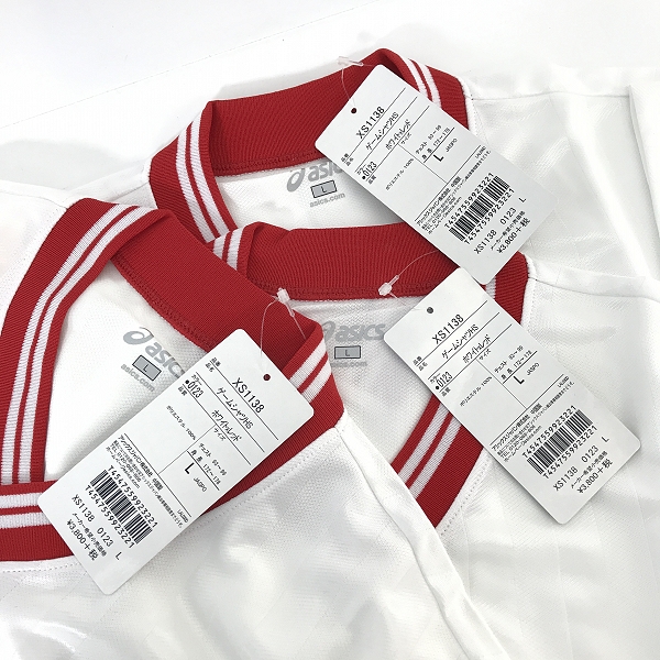 実際に弊社で買取させて頂いた【おまとめ/未使用】ASICS/アシックス ゲームシャツHS ホワイト×レッドの画像 2枚目