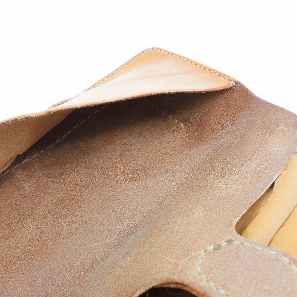 実際に弊社で買取させて頂いたTHE FLAT HEAD/フラットヘッド レザー 二つ折り長財布の画像 5枚目