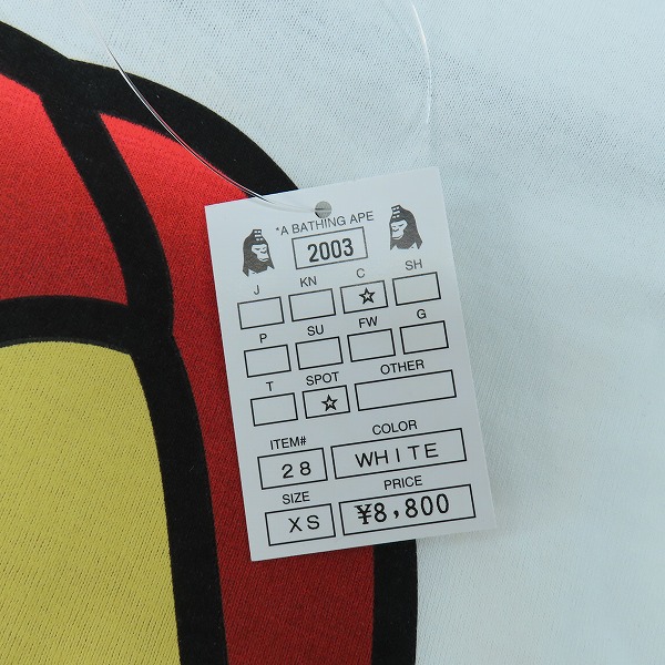 実際に弊社で買取させて頂いた【未使用】A BATHING APE/アベイシングエイプ  BAPE HEADS SHOW 2002 CHERIE T-shirt Tシャツ /XSの画像 5枚目
