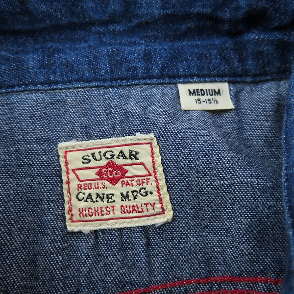 実際に弊社で買取させて頂いたSugarCane/シュガーケーン 刺繡入り デニム 半袖ワークシャツ/Mの画像 2枚目