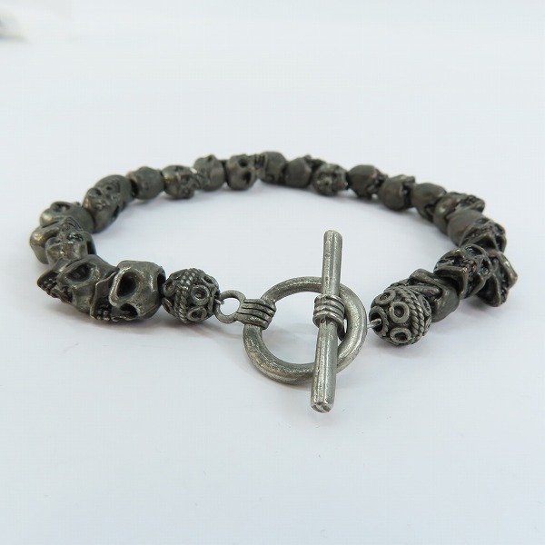 実際に弊社で買取させて頂いたNECROMANCE/ネクロマンス スカルブレスレット Tバーの画像 3枚目