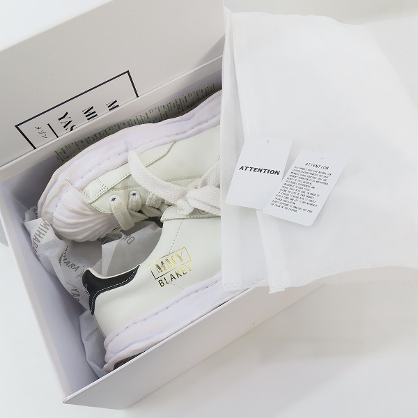 実際に弊社で買取させて頂いたMaison MIHARA YASUHIRO/メゾンミハラヤスヒロ Sole Shellcap Leather レザースニーカー ホワイト A06FW702/43 の画像 7枚目