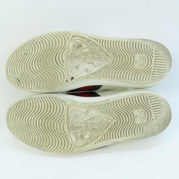 実際に弊社で買取させて頂いたGUCCI/グッチ エース シェリーライン エンブロイダリー レザースニーカー 429446/9.5の画像 2枚目