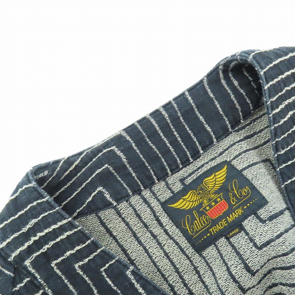 実際に弊社で買取させて頂いたCALEE/キャリー Square Jacquard Denim Oversize Cardigan/スクエア ジャガードデニム オーバーサイズ カーディガン/Lの画像 4枚目