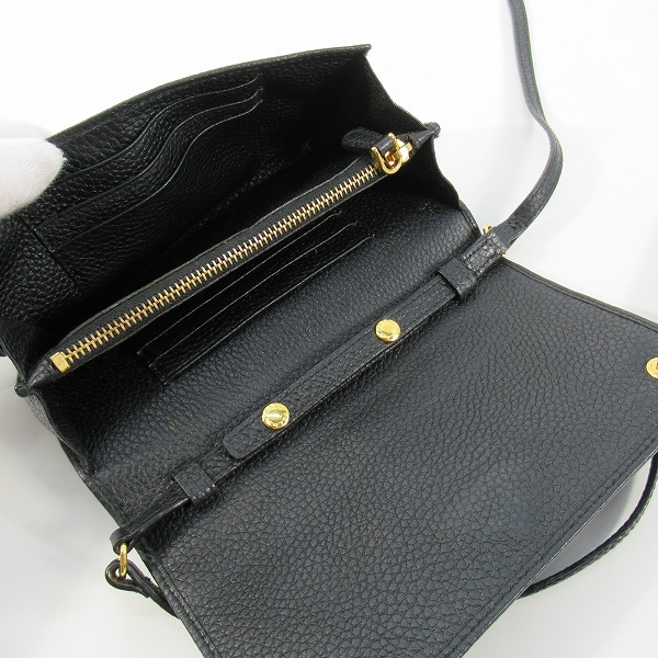 実際に弊社で買取させて頂いたPRADA/プラダ レザー ショルダーウォレット/財布の画像 5枚目
