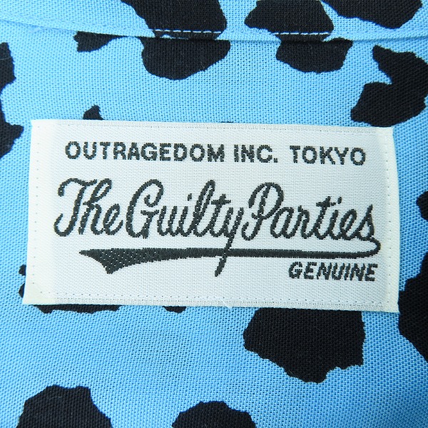 実際に弊社で買取させて頂いたWACKO MARIA/ワコマリア LEOPARD HAWAIIAN SHIRT L/S レオパード ハワイアンシャツ/アロハシャツ ブルー/XLの画像 2枚目