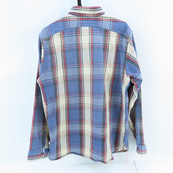 実際に弊社で買取させて頂いたSUGAR CANE/シュガーケーン チェック柄 ネルシャツ SC27118 ブルー系 XLの画像 1枚目