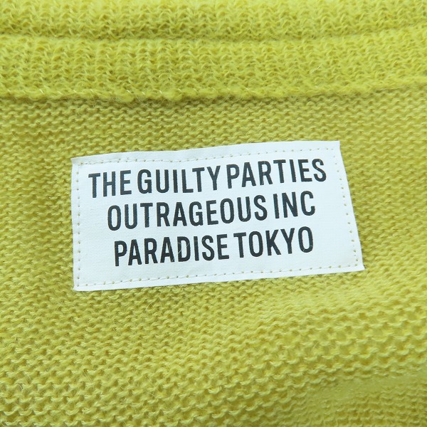 実際に弊社で買取させて頂いたWACKO MARIA/ワコマリア GUILTY PARTIES モヘア ウール カーディガン イエロー/XLの画像 2枚目