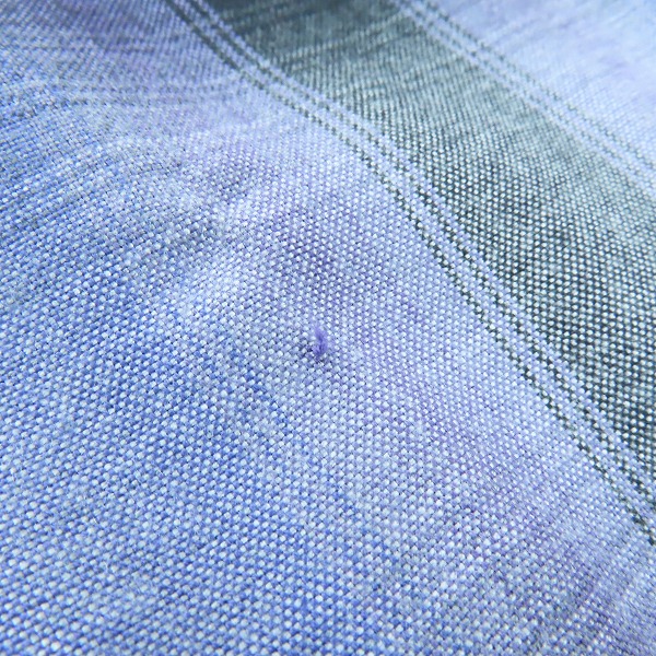 実際に弊社で買取させて頂いたWACKO MARIA/ワコマリア GUILTY PARTIES オンブレチェック 長袖 オープンカラーシャツ パープル/ブラック XLの画像 4枚目