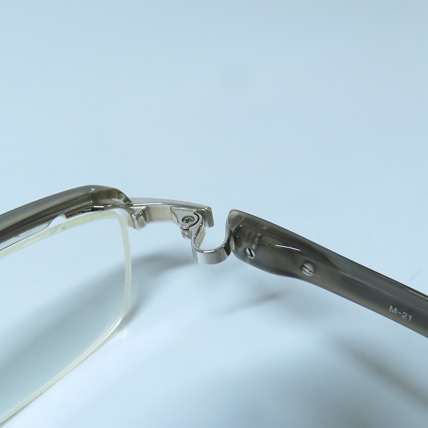 実際に弊社で買取させて頂いた999.9/フォーナインズ ハーフリム 度入り眼鏡/メガネフレーム M-21の画像 4枚目