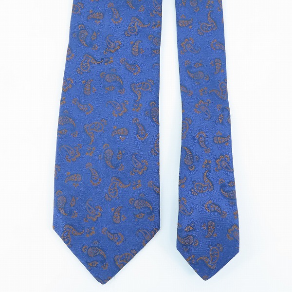 実際に弊社で買取させて頂いたLUIGI BORRELLI/ルイジ ボレッリ ペイズリー柄 ネイビーパープル系 シルク ネクタイの画像 1枚目