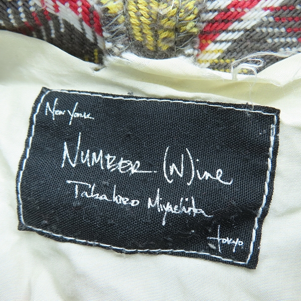 実際に弊社で買取させて頂いたNUMBER(N)INE/ナンバーナイン ハイスト期 THS フード付 チェック 長袖ネルシャツ/2の画像 2枚目