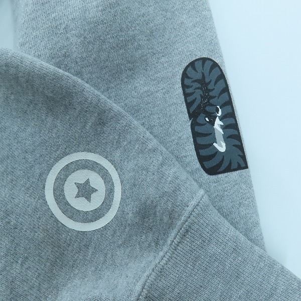 実際に弊社で買取させて頂いたA BATHING APE/アベイシングエイプ パッチ刺繍 シャーク ジップアップ パーカー/TALLの画像 6枚目