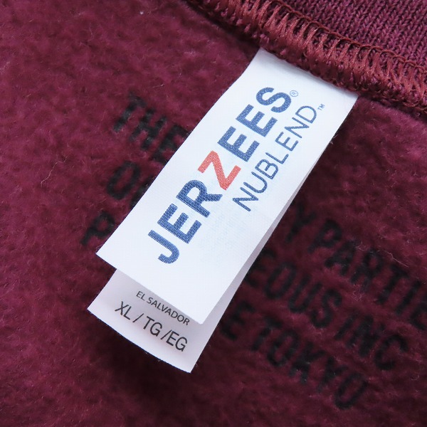 実際に弊社で買取させて頂いたWACKO MARIA/ワコマリア JERZEES 22AW オールドイングリッシュロゴ 刺繍 スウェット ボルドー/XLの画像 2枚目