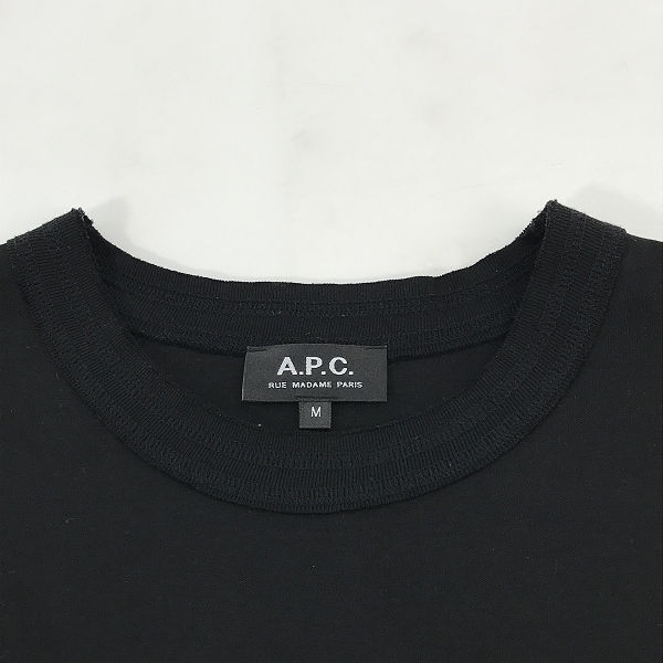 実際に弊社で買取させて頂いたA.P.C./アーペーセー シャドーロゴプリント ダブルネック クルーネックカットソー 24243-1-99911/Mの画像 4枚目
