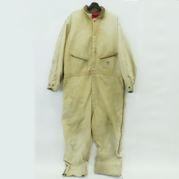 実際に弊社で買取させて頂いたCarhartt/カーハート ダック地 コーデュロイ襟 つなぎ/オールインワン ベージュ