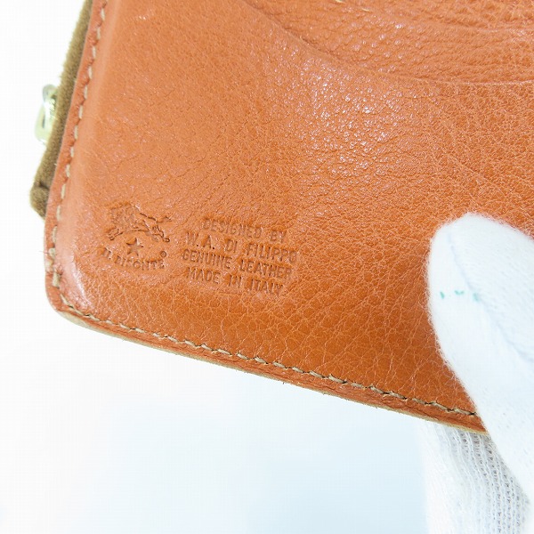 実際に弊社で買取させて頂いたIL BISONTE/イルビゾンテ レザー マネークリップウォレット コインケース付きの画像 6枚目
