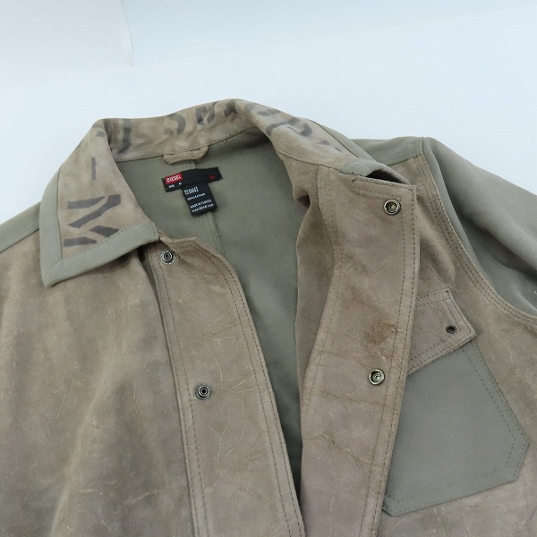 実際に弊社で買取させて頂いた【JPタグ】DIESEL/ディーゼル ステンシル レザー ジャケット Mの画像 5枚目