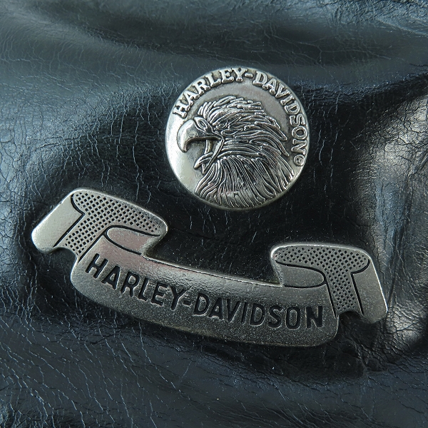 実際に弊社で買取させて頂いたHARLEY DAVIDSON/ハーレーダビッドソン 巾着型 レザー ショルダー/バックパックの画像 4枚目