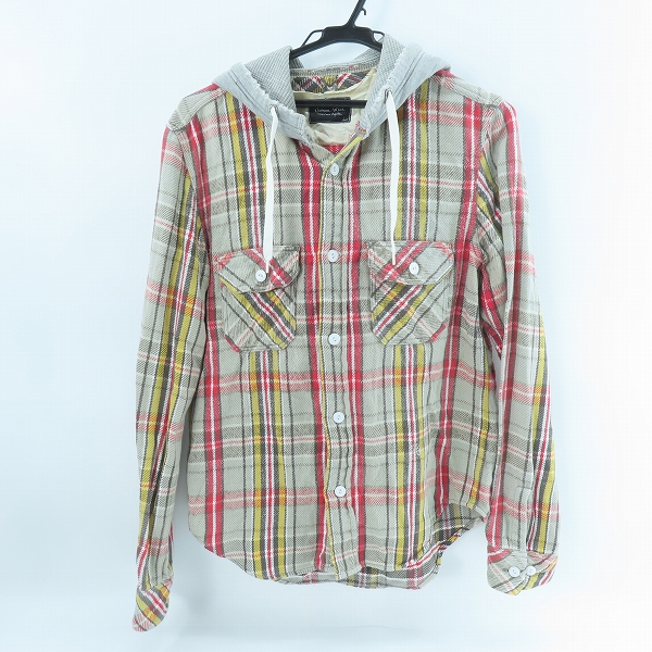 実際に弊社で買取させて頂いたNUMBER(N)INE/ナンバーナイン ハイスト期 THS フード付 チェック 長袖ネルシャツ/2