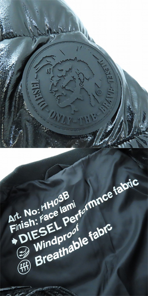 実際に弊社で買取させて頂いたDIESEL/ディーゼル バックロゴ 中綿 ジップアップ ジャケット/Mの画像 7枚目