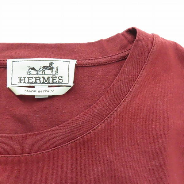 実際に弊社で買取させて頂いた【JPタグ】HERMES/エルメス 20AW シェーヌダンクルプリントTシャツ XLの画像 5枚目