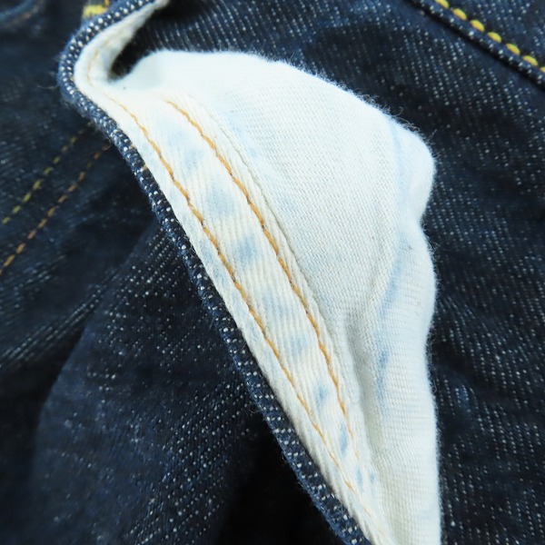 実際に弊社で買取させて頂いたEVISU/エヴィス Lot.2000 No.2 刺繍 ピンクカモメ デニムパンツ 32×32の画像 5枚目