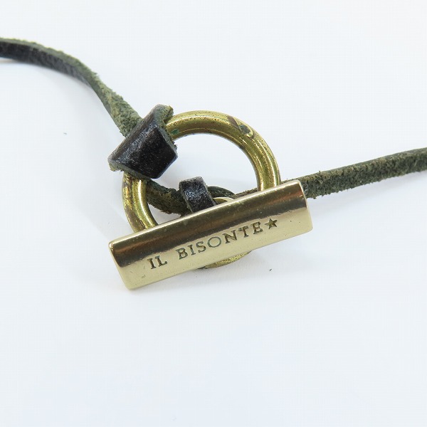実際に弊社で買取させて頂いたIL BISONTE/イルビゾンテ ロゴメタル レザー ネックレスの画像 1枚目