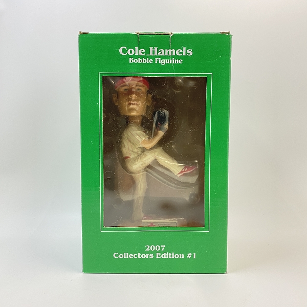 実際に弊社で買取させて頂いたBD＆A フィラデルフィアフィリーズ Cole Hamels ボブルヘッドフィギュア 2007 コレクターズエディション #1