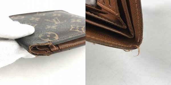実際に弊社で買取させて頂いたLOUIS VUITTON/ルイヴィトン モノグラム 二つ折り財布/札入れ T7592の画像 8枚目