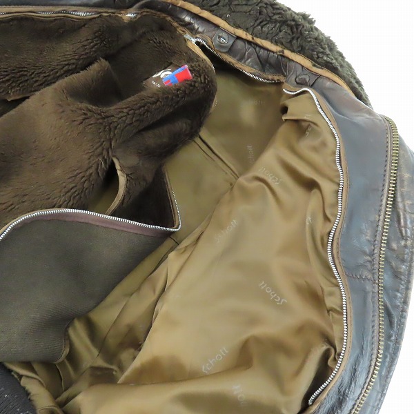 実際に弊社で買取させて頂いたSchott/ショット USA製 ボアライナー付 レザージャケット/38の画像 5枚目