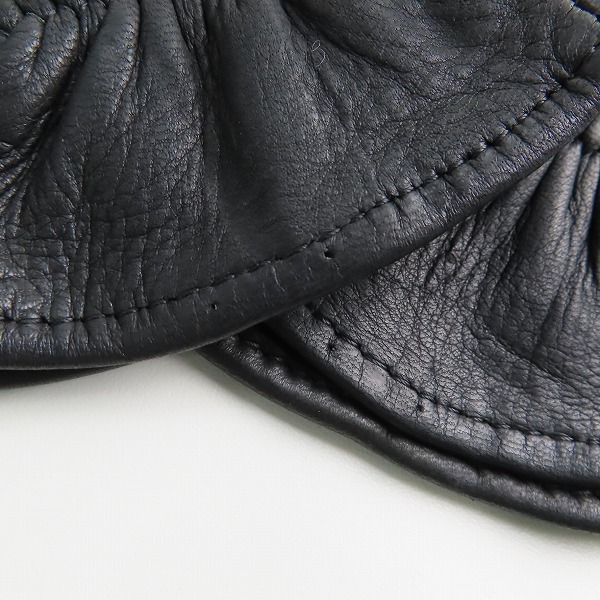 実際に弊社で買取させて頂いたCHURCHILL/チャーチル ディアスキン/鹿革 米国製 グローブ ブラック/Sの画像 6枚目