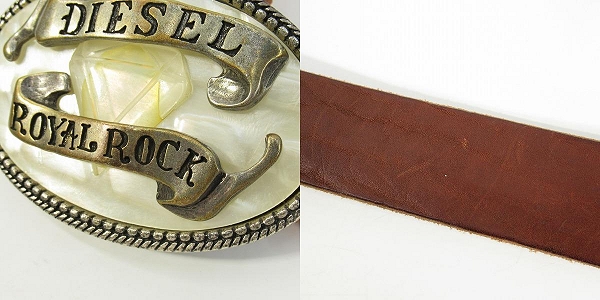 実際に弊社で買取させて頂いたDIESEL/ディーゼル ROYAL ROCK バックル レザーベルト 85の画像 8枚目