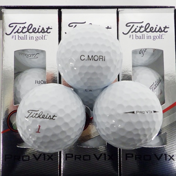 実際に弊社で買取させて頂いた【未使用/オウンネーム】Titleist/タイトリスト PRO V1x ゴルフボール ホワイト 1ダースの画像 1枚目