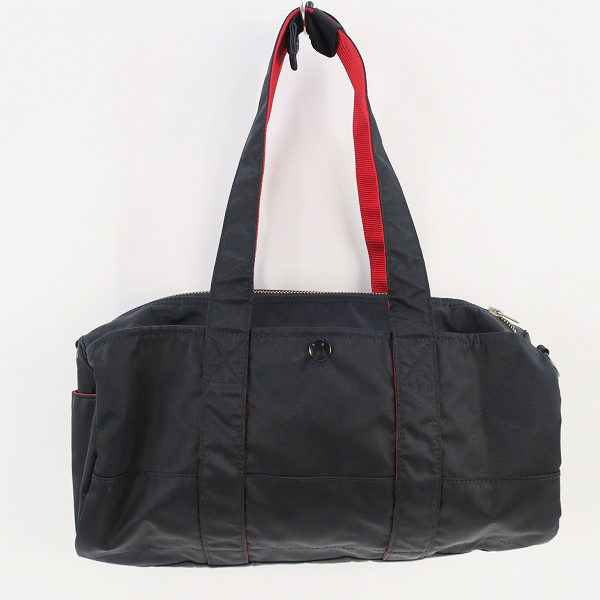 実際に弊社で買取させて頂いたPORTER/ポーター 2way ミニ ショルダー/トートバッグ ブラック×レッドの画像 1枚目