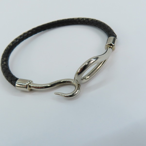 実際に弊社で買取させて頂いたHERMES/エルメス レザー ジャンボブレスレットの画像 5枚目