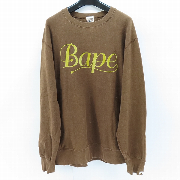 実際に弊社で買取させて頂いたA BATHING APE/アベイシングエイプ ロゴプリント スウェット ブラウン/L