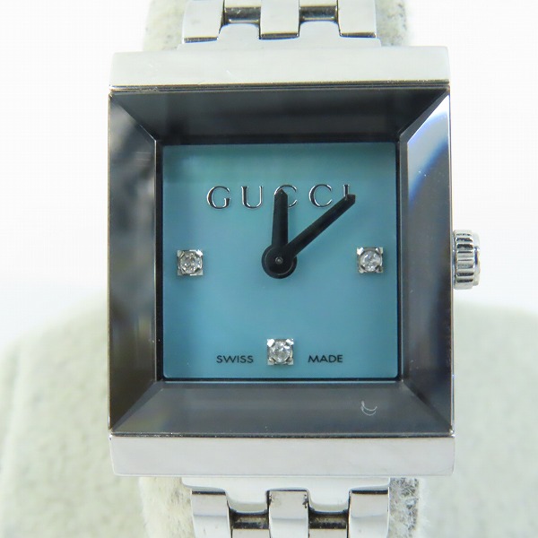 実際に弊社で買取させて頂いたGUCCI/グッチ ブルーシェル文字盤 石付き クォーツ/ウォッチ/時計【動作未確認】