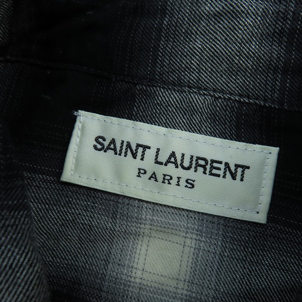 実際に弊社で買取させて頂いたSAINT LAURENT PARIS/サンローラン・パリ 16SSオンブレチェックウエスタン長袖シャツ 455433 Y019P/Mの画像 2枚目